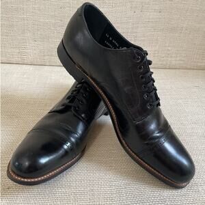 Stacy Adams Madison Black Cap Toe Oxfords, Leather, Tie up, Exc Cond, Men's 14D